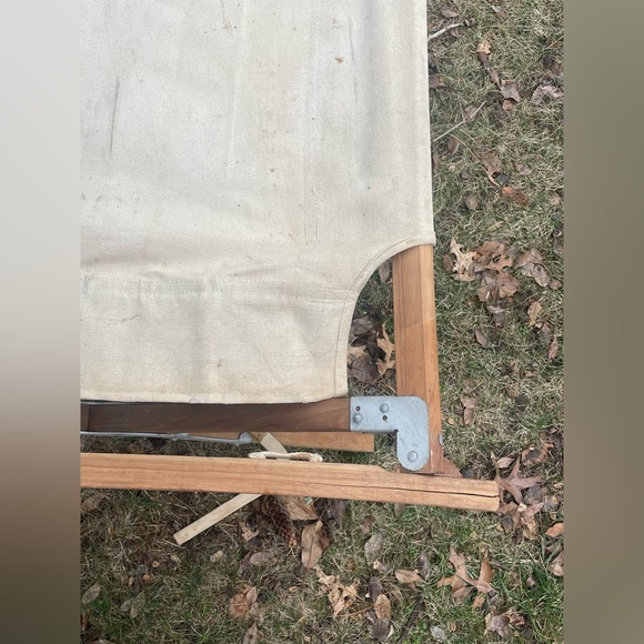 Other Vintage Telescope Folding Furniture Co Canvas Cot Wood Frame